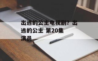 出逃的公主电视剧？出逃的公主 第20集 演员