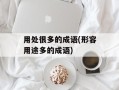 用处很多的成语(形容用途多的成语)
