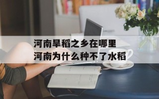 河南旱稻之乡在哪里 河南为什么种不了水稻