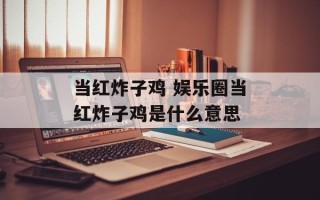 当红炸子鸡 娱乐圈当红炸子鸡是什么意思