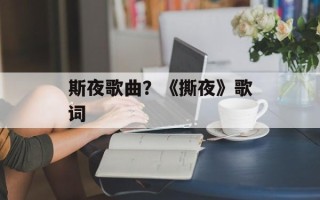斯夜歌曲？《撕夜》歌词