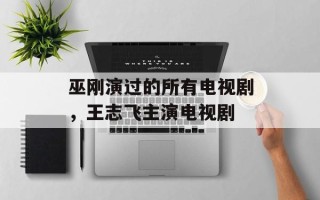 巫刚演过的所有电视剧，王志飞主演电视剧