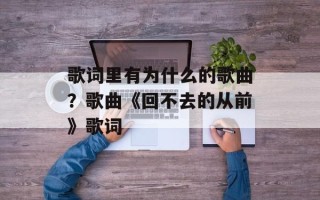 歌词里有为什么的歌曲？歌曲《回不去的从前》歌词