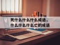 死什么什么什么成语，什么什么什么亡的成语