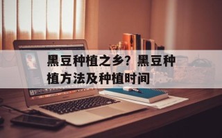 黑豆种植之乡？黑豆种植方法及种植时间