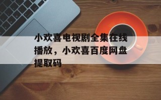 小欢喜电视剧全集在线播放，小欢喜百度网盘提取码