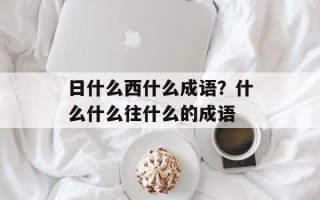 日什么西什么成语？什么什么往什么的成语