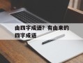 由四字成语？有由来的四字成语