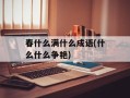 春什么满什么成语(什么什么争艳)
