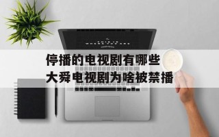 停播的电视剧有哪些 大舜电视剧为啥被禁播