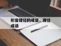 形容捷径的成语，捷径成语