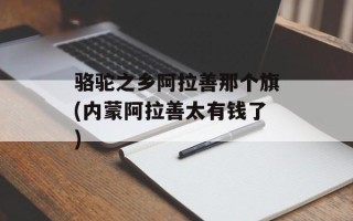 骆驼之乡阿拉善那个旗(内蒙阿拉善太有钱了)