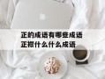 正的成语有哪些成语 正襟什么什么成语