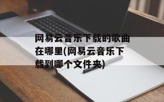 网易云音乐下载的歌曲在哪里(网易云音乐下载到哪个文件夹)
