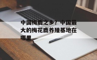 中国梅鹿之乡？中国最大的梅花鹿养殖基地在哪里