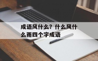 成语风什么？什么风什么雨四个字成语
