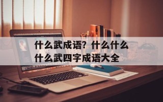 什么武成语？什么什么什么武四字成语大全