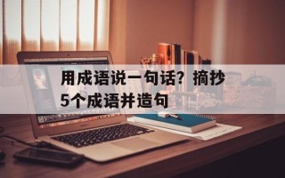用成语说一句话？摘抄5个成语并造句