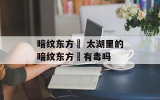 暗纹东方鲀 太湖里的暗纹东方鲀有毒吗
