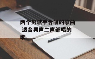 两个男歌手合唱的歌曲 适合男声二声部唱的歌