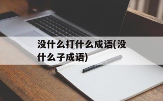 没什么打什么成语(没什么子成语)