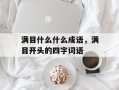 满目什么什么成语，满目开头的四字词语