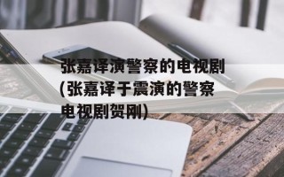 张嘉译演警察的电视剧(张嘉译于震演的警察电视剧贺刚)