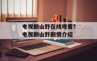 电视剧山野在线观看？电视剧山野剧情介绍