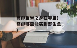 高邮鱼米之乡在哪里(高邮哪里能买到野生鱼)