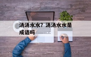 汤汤水水？汤汤水水是成语吗
