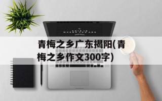 青梅之乡广东揭阳(青梅之乡作文300字)